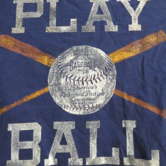 GAP KIDS small 6-7 years graphic tee "Play Ball" print / design, GUC - Picture 7 of 12